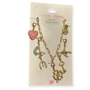 Charm Necklace Claire's Gold Tone Choker Layer Worthy NWT Festival Fashion Boho